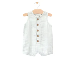 City Mouse Glacier Woven Muslin Tank Romper