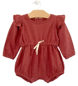 City Mouse Slub Shorty Romper - Paprika
