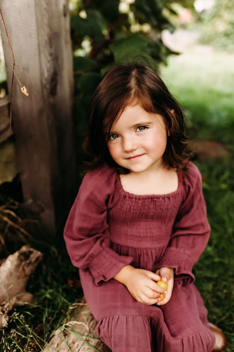 City Mouse Smocked Muslin Dress - Orchid