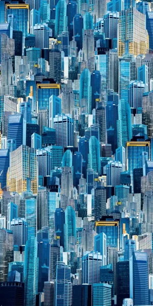City Stacked Scenery Acrylic Shower Wall Panels Home Decor Wall Panels 2440mmm x 1220mm