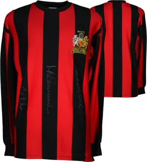 Colin Bell, Mike Summerbee, Francis Lee Signed Autographed Manchester City F.C. Jersey (Fanatics COA)