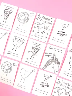 Colour in Valentine Mini Cards (SET OF 12)