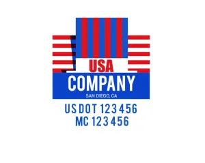 Company American  Truck Door Decal (USDOT), 2 Pack