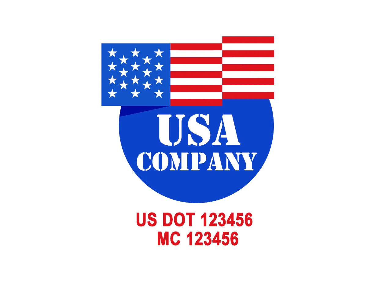 Company American  Truck Door Decal (USDOT), 2 Pack