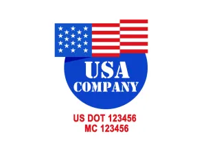 Company American  Truck Door Decal (USDOT), 2 Pack
