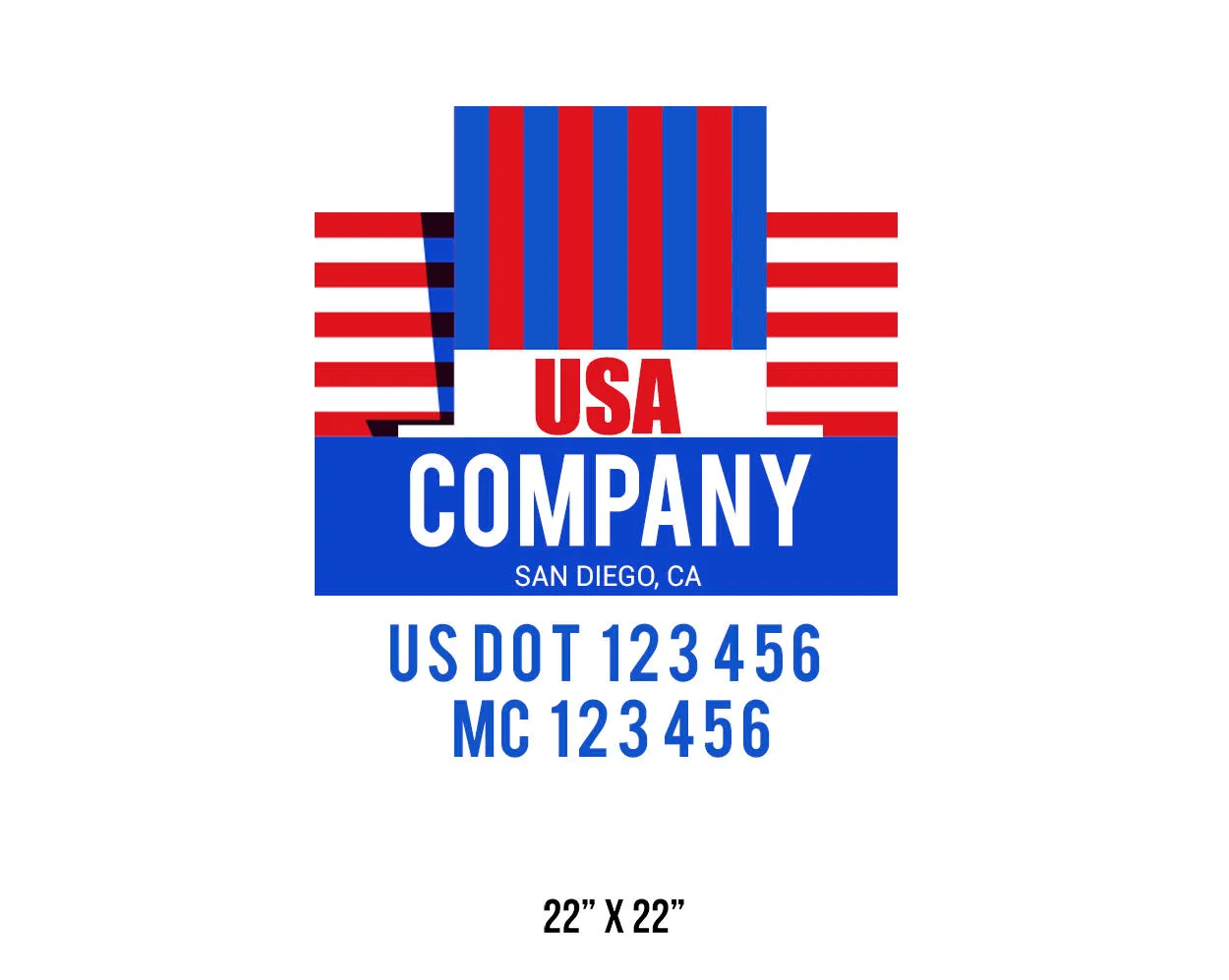 Company American  Truck Door Decal (USDOT), 2 Pack