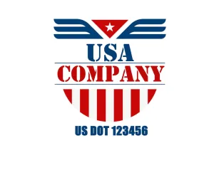 Company American  Truck Door Decal (USDOT), 2 Pack