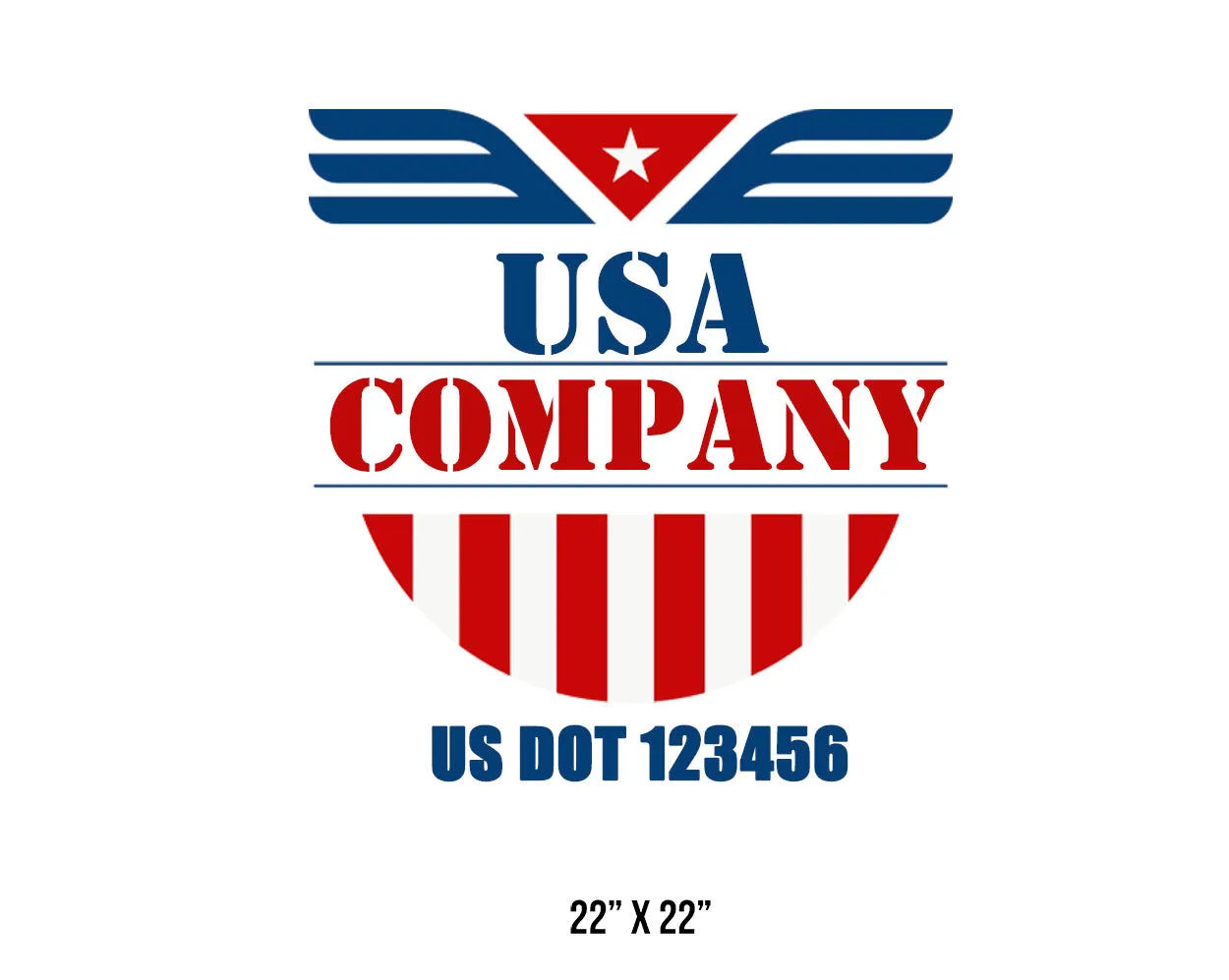 Company American  Truck Door Decal (USDOT), 2 Pack