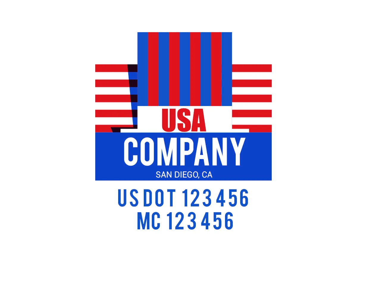 Company American  Truck Door Decal (USDOT), 2 Pack
