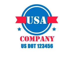 Company American  Truck Door Decal (USDOT), 2 Pack