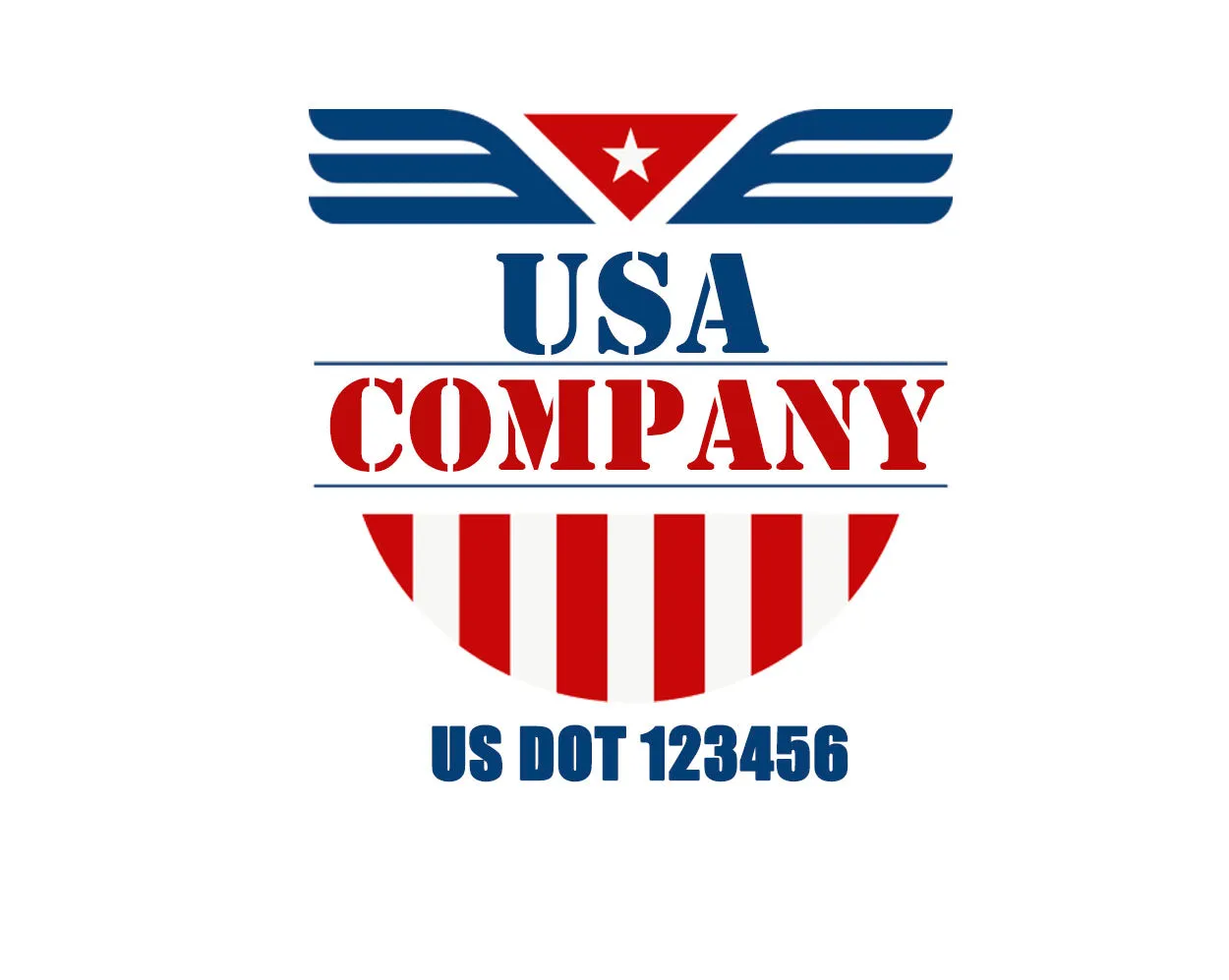 Company American  Truck Door Decal (USDOT), 2 Pack