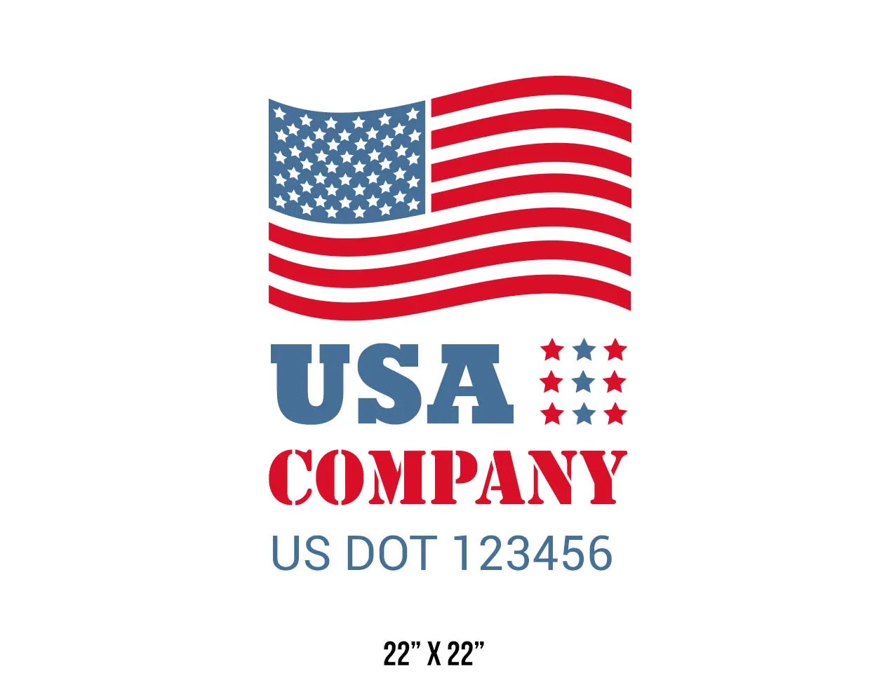 Company American  Truck Door Decal (USDOT), 2 Pack