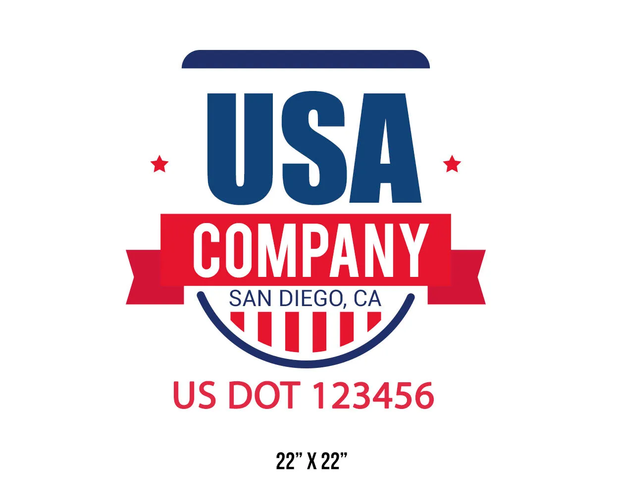 Company American  Truck Door Decal (USDOT), 2 Pack