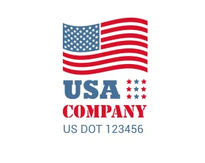 Company American  Truck Door Decal (USDOT), 2 Pack