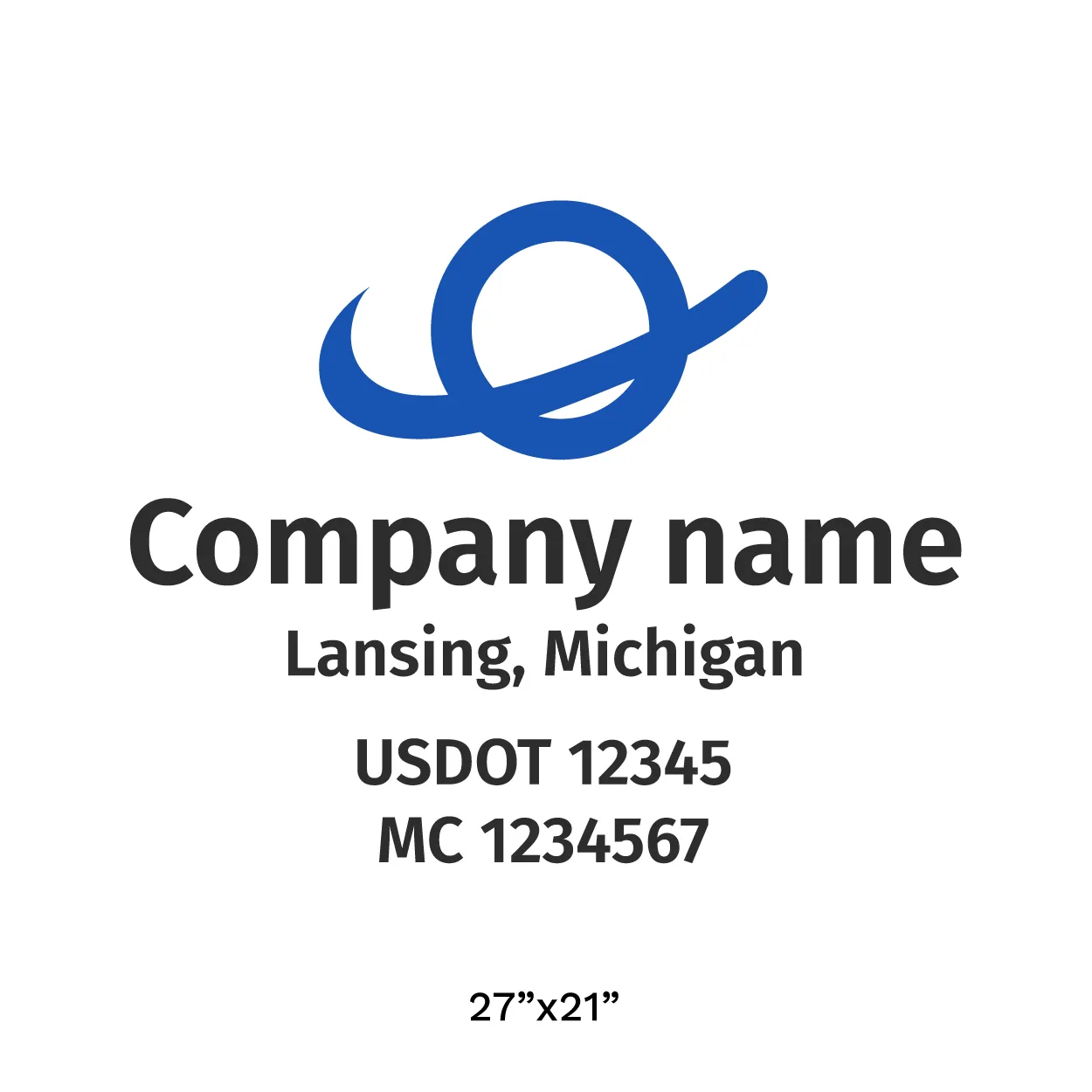Company Name Truck Door Decal, 2 Pack