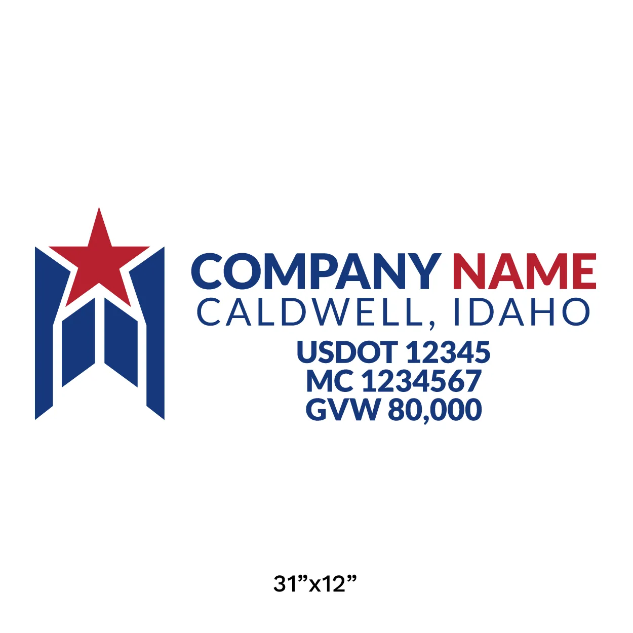 Company Name Truck Door Decal (USDOT), 2 Pack