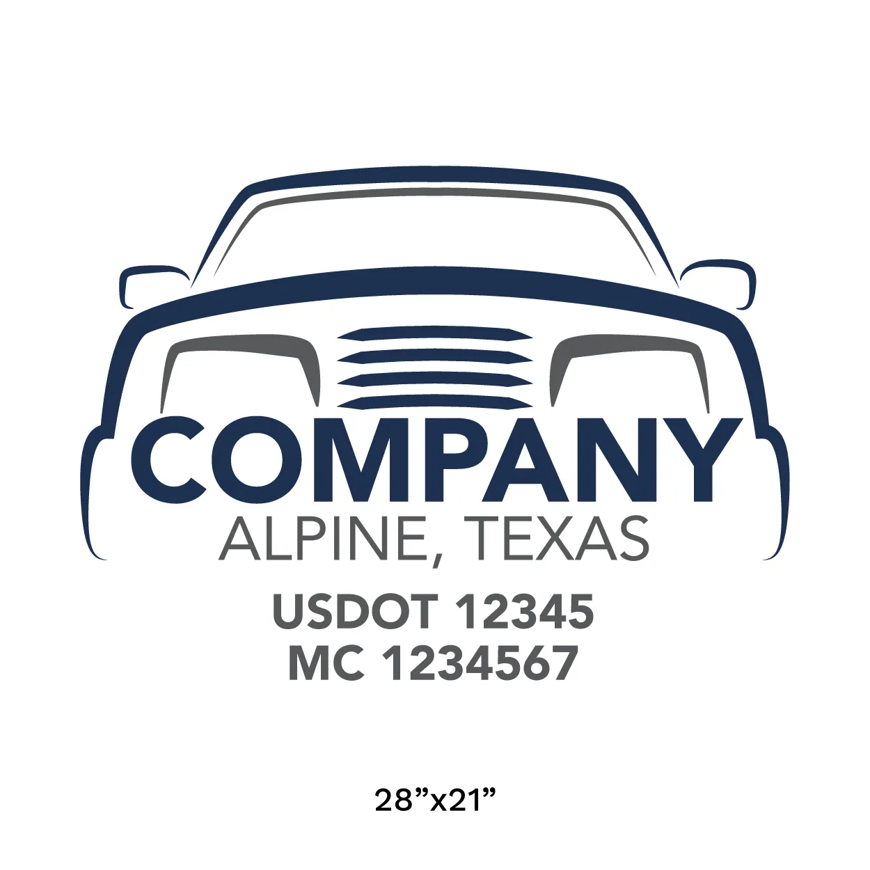 Company Name Truck Door Decal (USDOT), 2 Pack