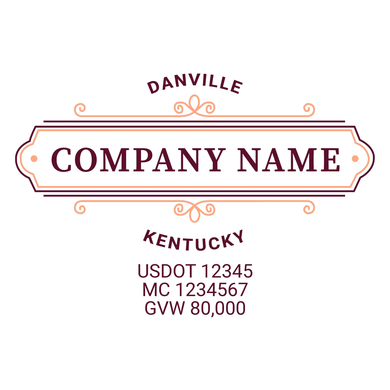 Company Name Truck Door Decal (USDOT), 2 Pack
