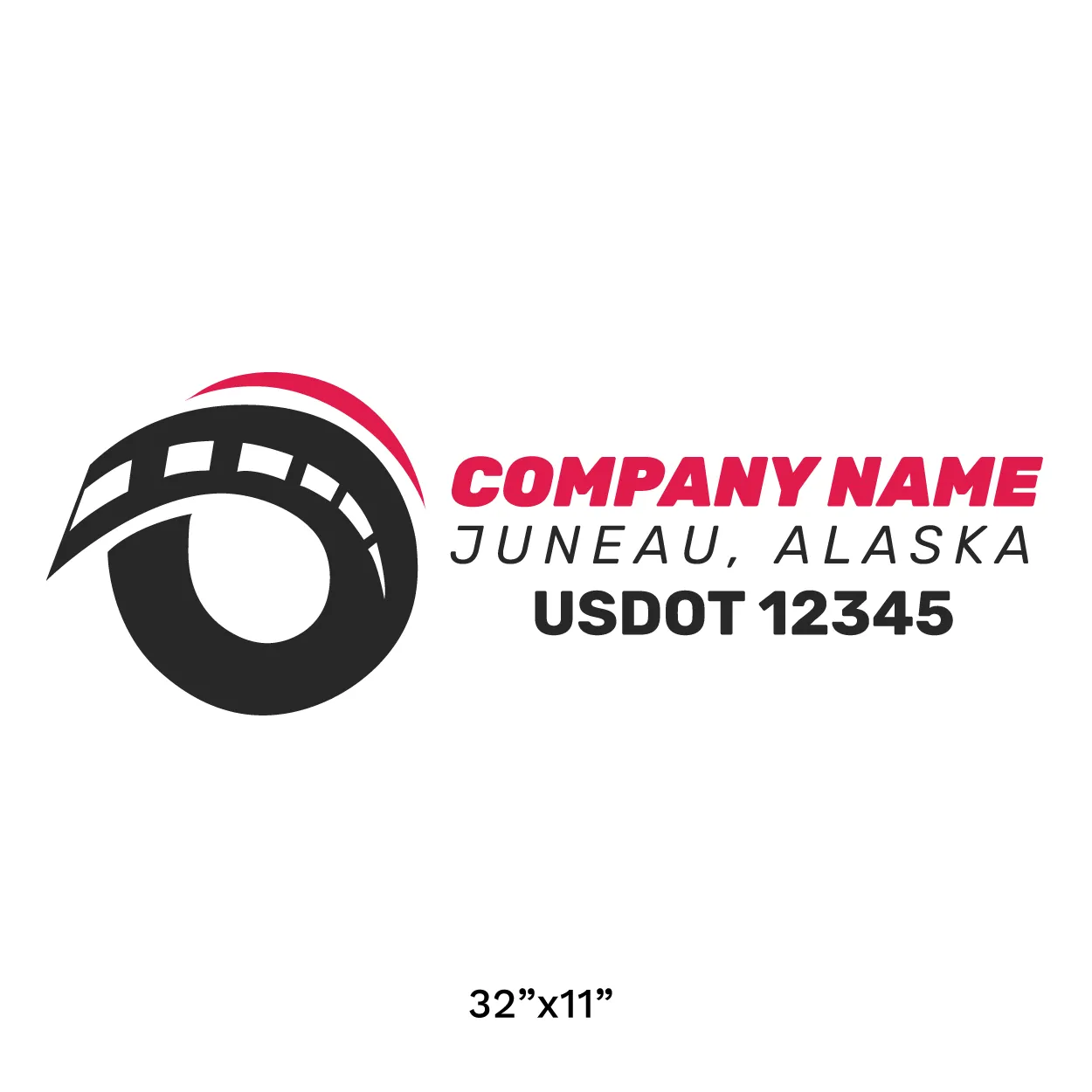 Company Name Truck Door Decal (USDOT), 2 Pack