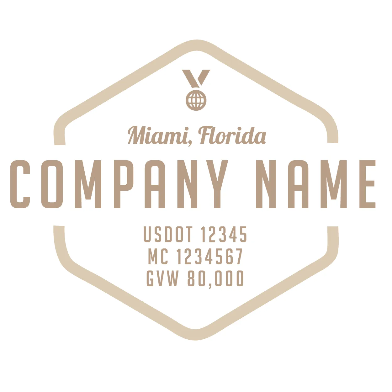 Company Name Truck Door Decal (USDOT), 2 Pack