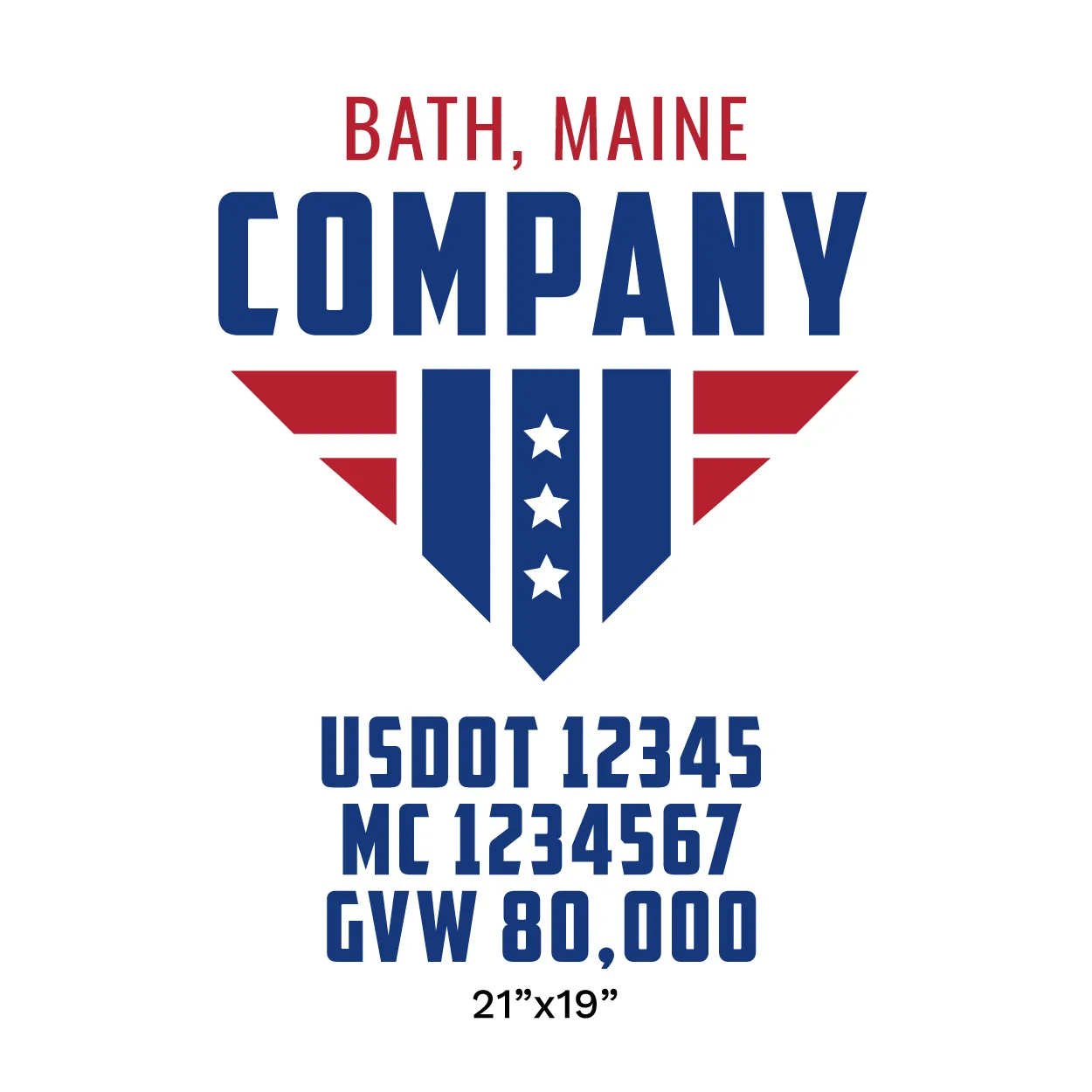 Company Name Truck Door Decal (USDOT), 2 Pack