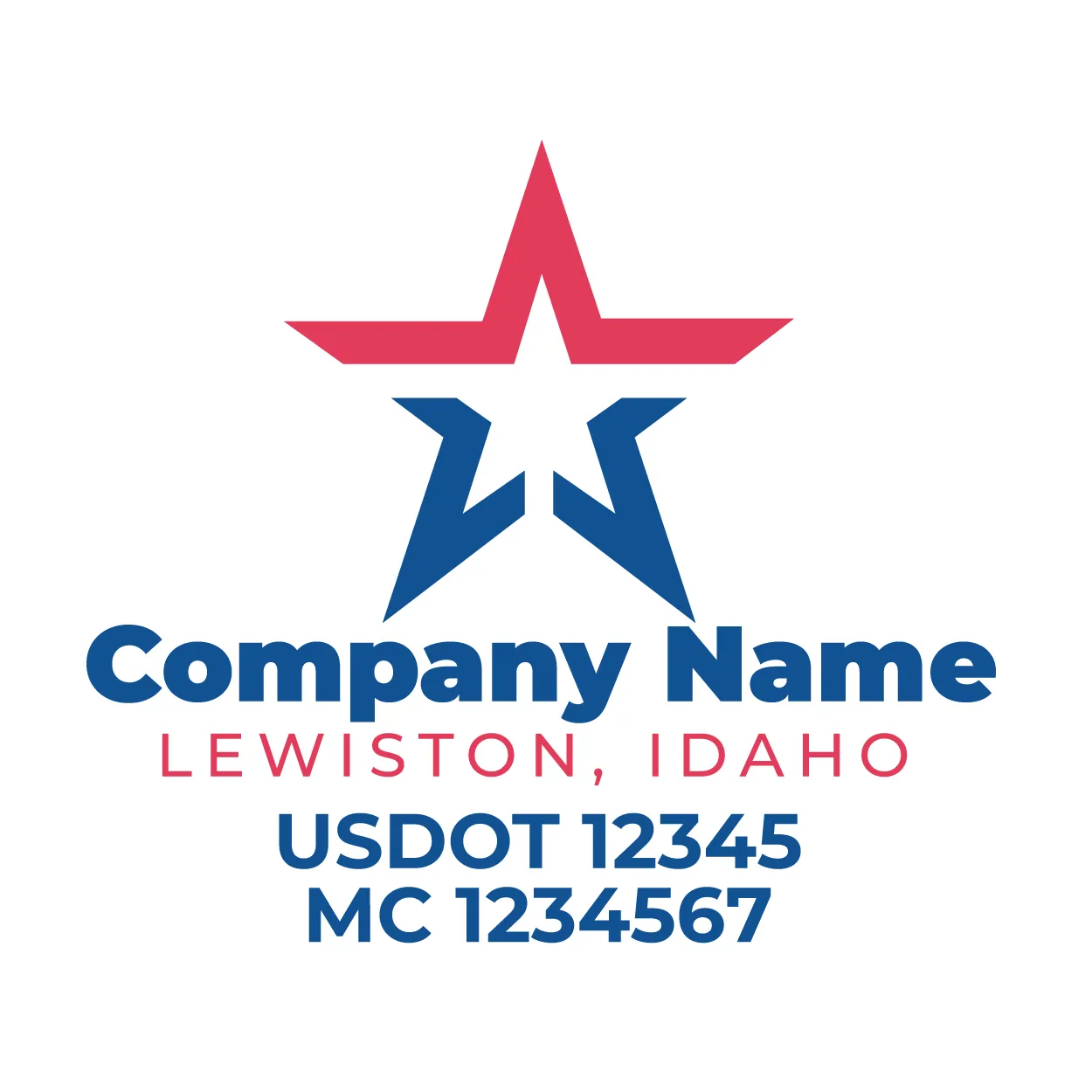 Company Name Truck Door Decal (USDOT), 2 Pack