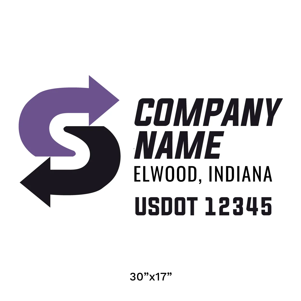 Company Name Truck Door Decal (USDOT), 2 Pack