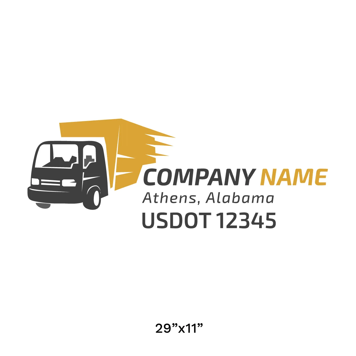 Company Name Truck Door Decal (USDOT), 2 Pack