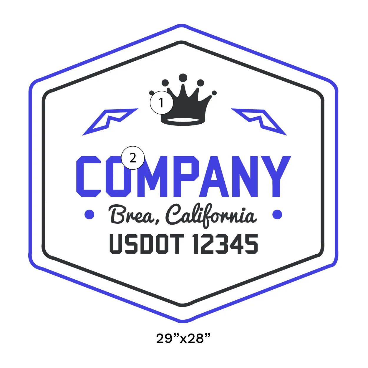 Company Name Truck Door Decal (USDOT), 2 Pack