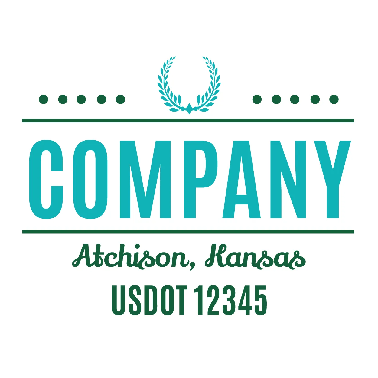 Company Name Truck Door Decal (USDOT), 2 Pack