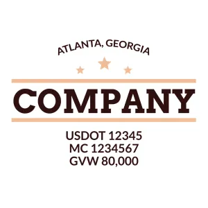 Company Name Truck Door Decal (USDOT), 2 Pack