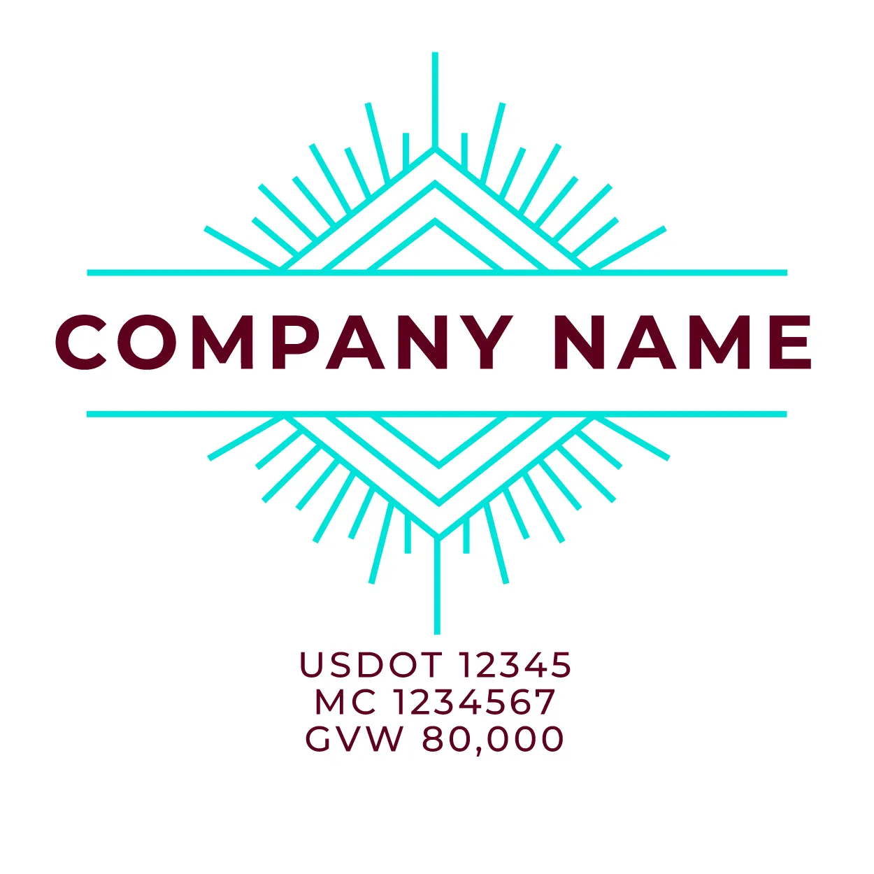 Company Name Truck Door Decal (USDOT), 2 Pack