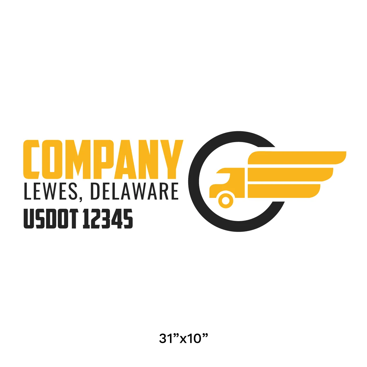 Company Name Truck Door Decal (USDOT), 2 Pack