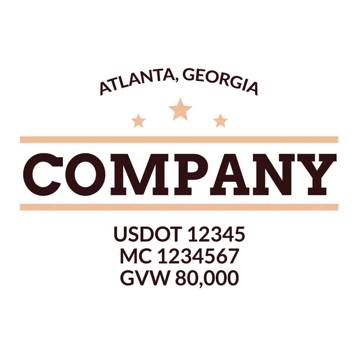 Company Name Truck Door Decal (USDOT), 2 Pack
