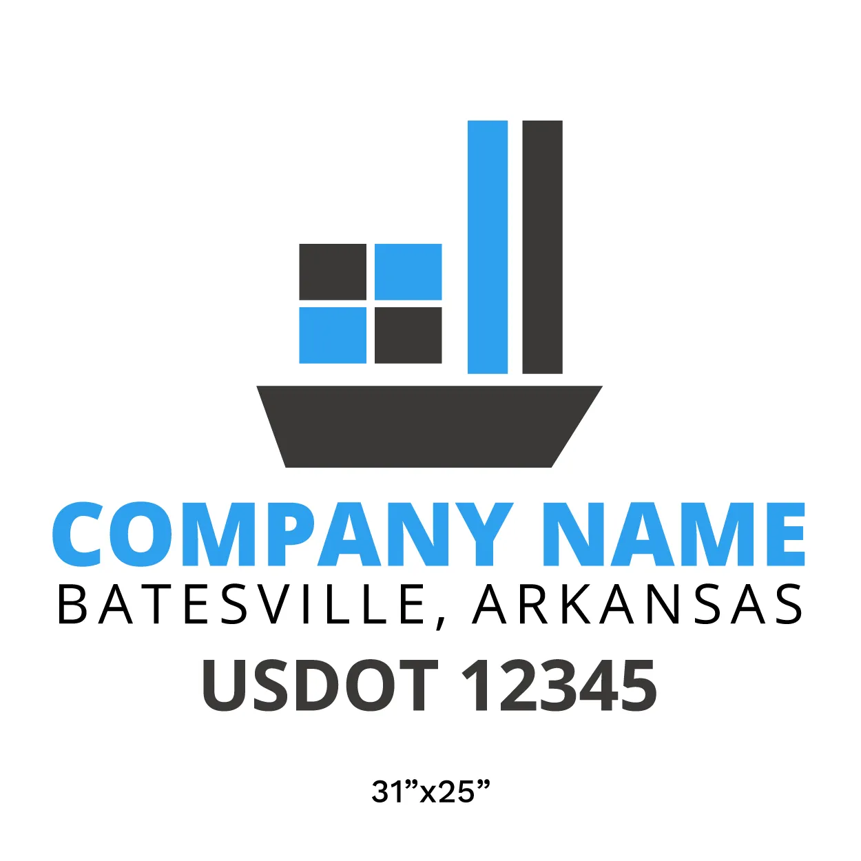 Company Name Truck Door Decal (USDOT), 2 Pack