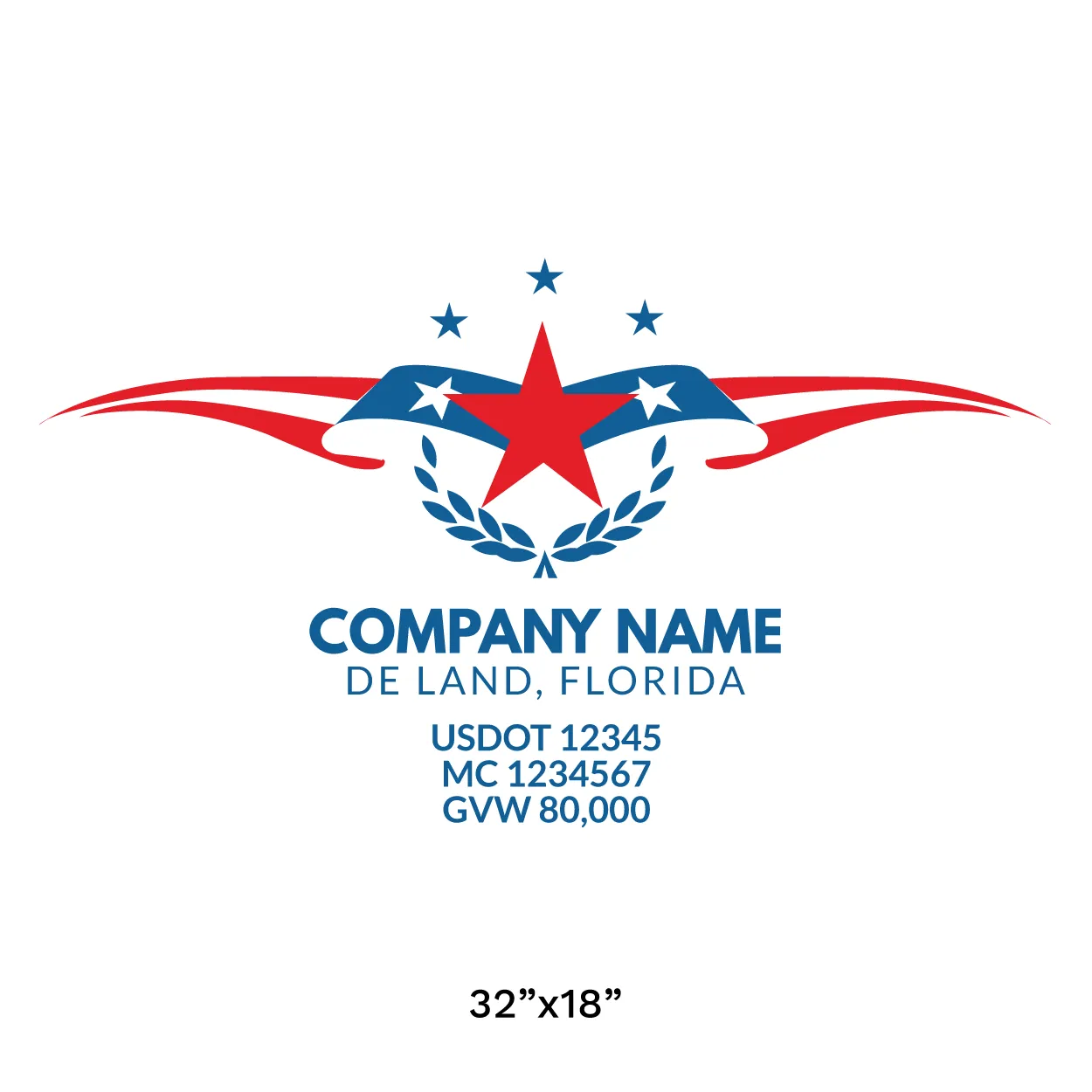 Company Name Truck Door Decal (USDOT), 2 Pack