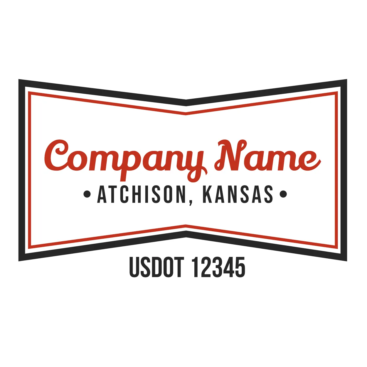 Company Name Truck Door Decal (USDOT), 2 Pack
