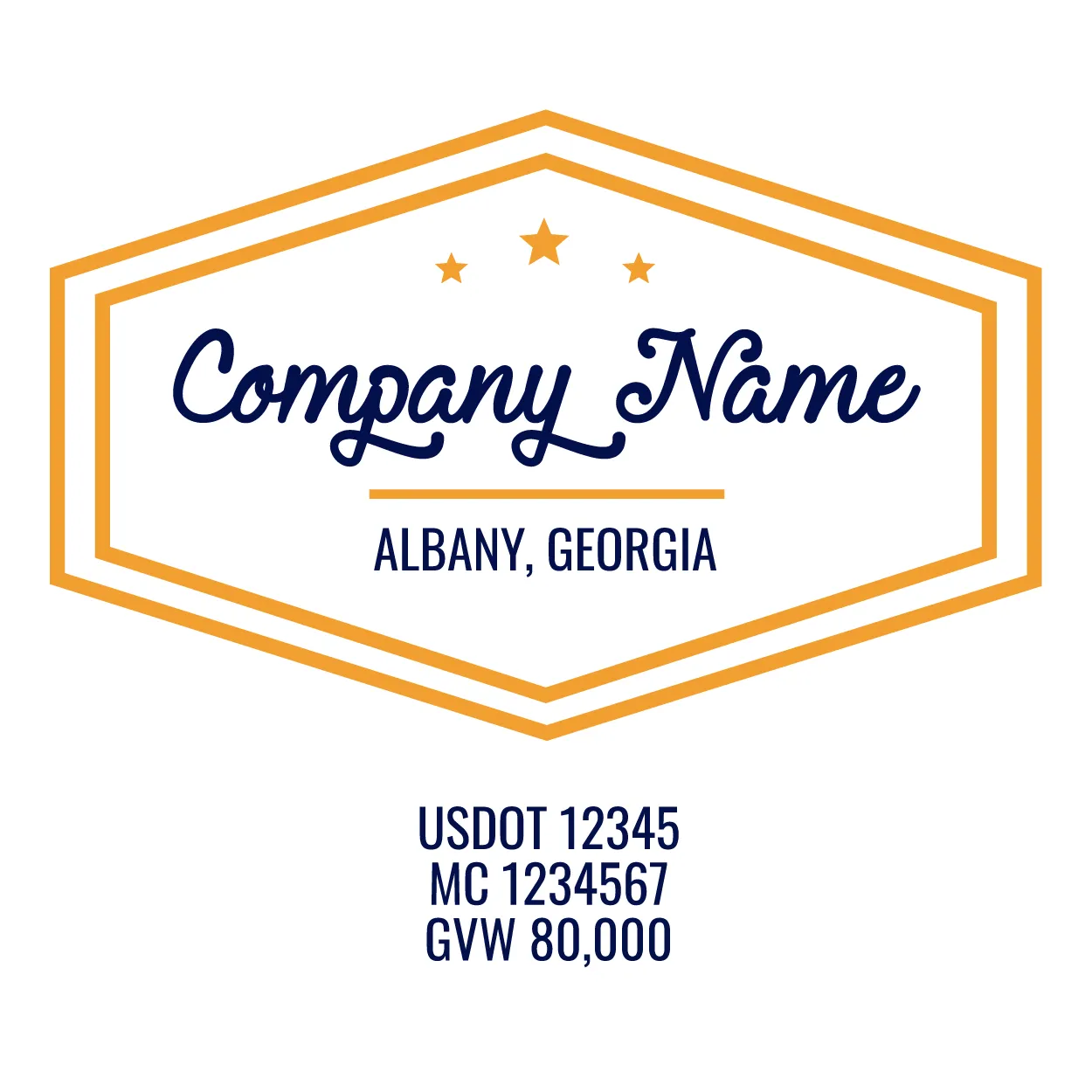 Company Name Truck Door Decal (USDOT), 2 Pack