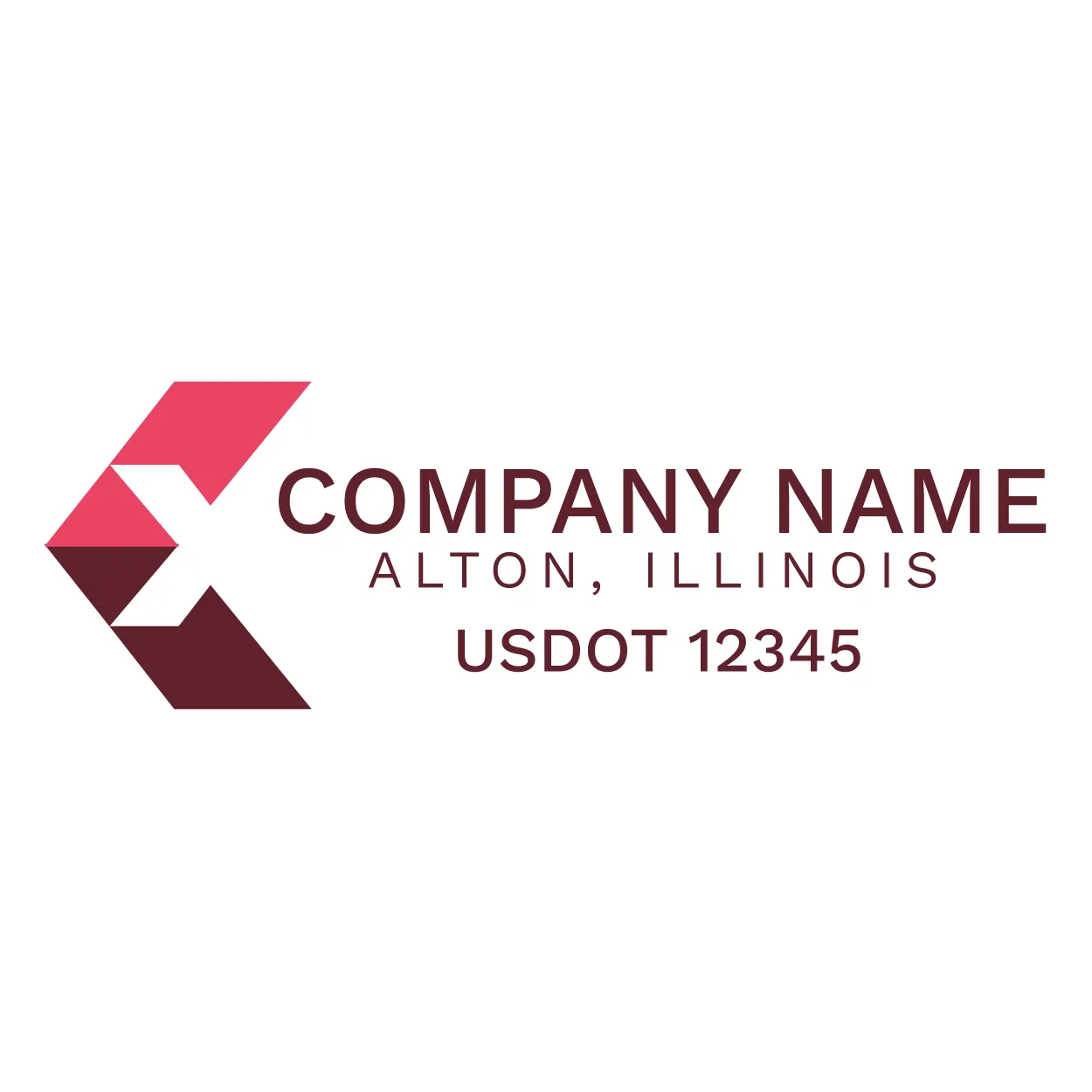 Company Name Truck Door Decal (USDOT), 2 Pack