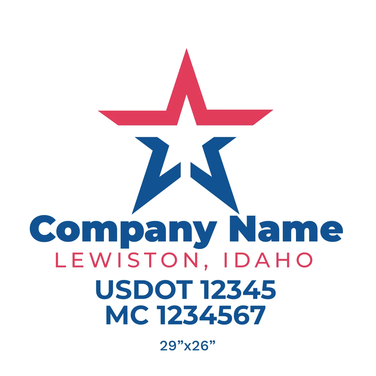 Company Name Truck Door Decal (USDOT), 2 Pack