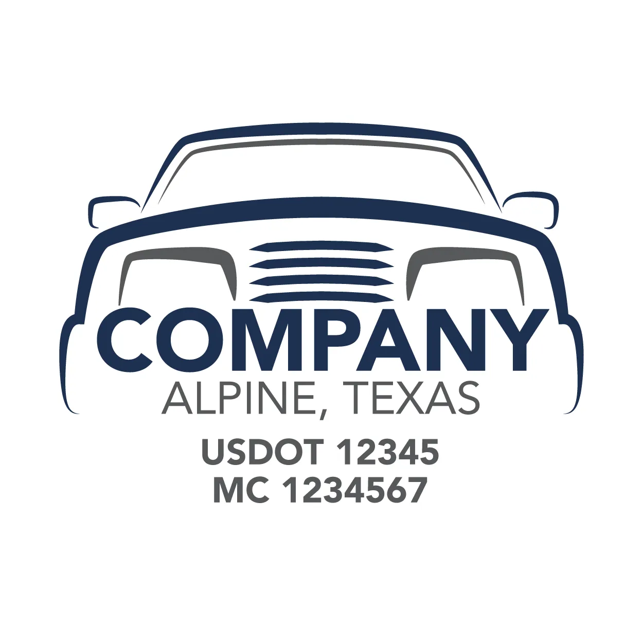 Company Name Truck Door Decal (USDOT), 2 Pack