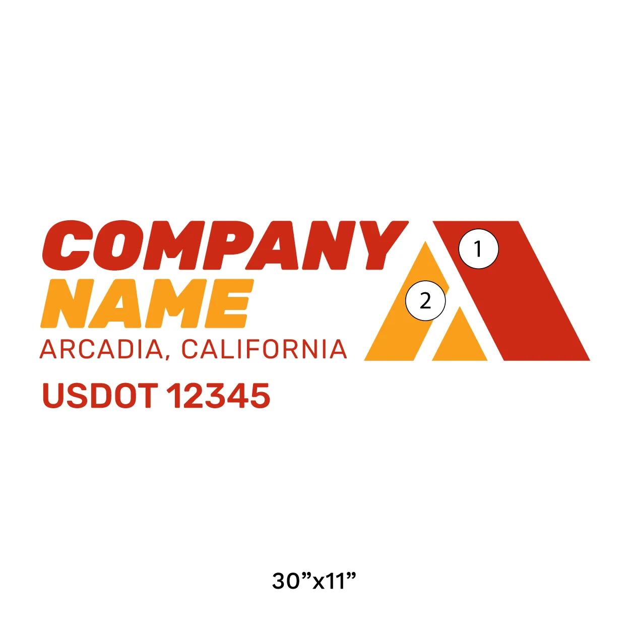 Company Name Truck Door Decal (USDOT), 2 Pack