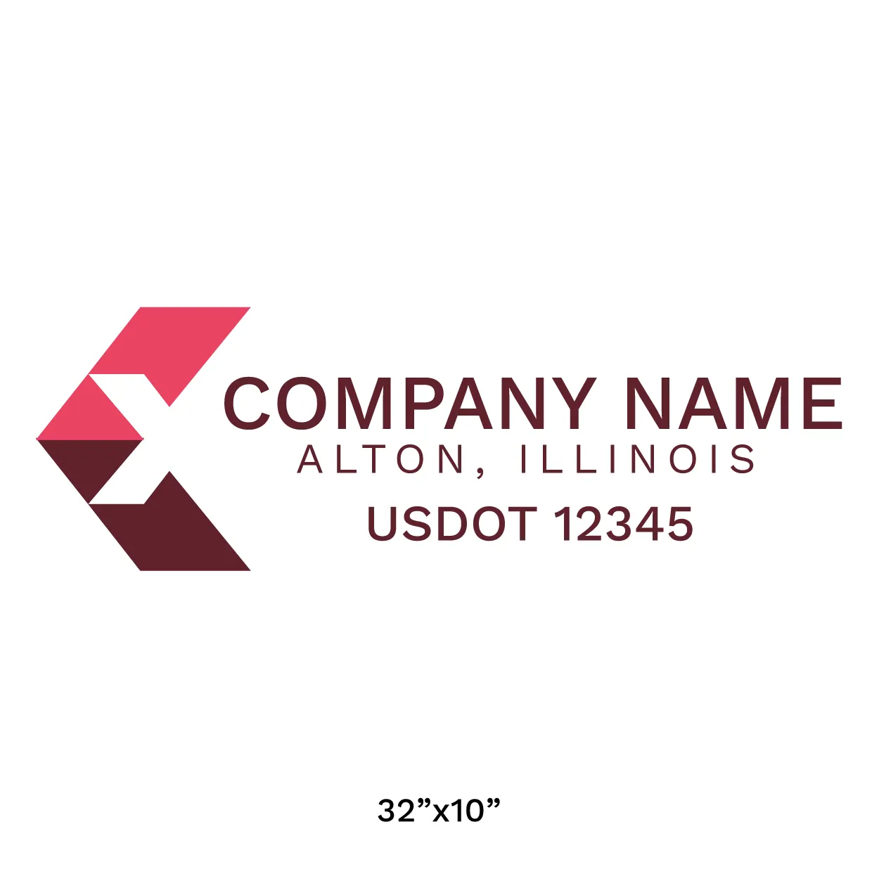 Company Name Truck Door Decal (USDOT), 2 Pack