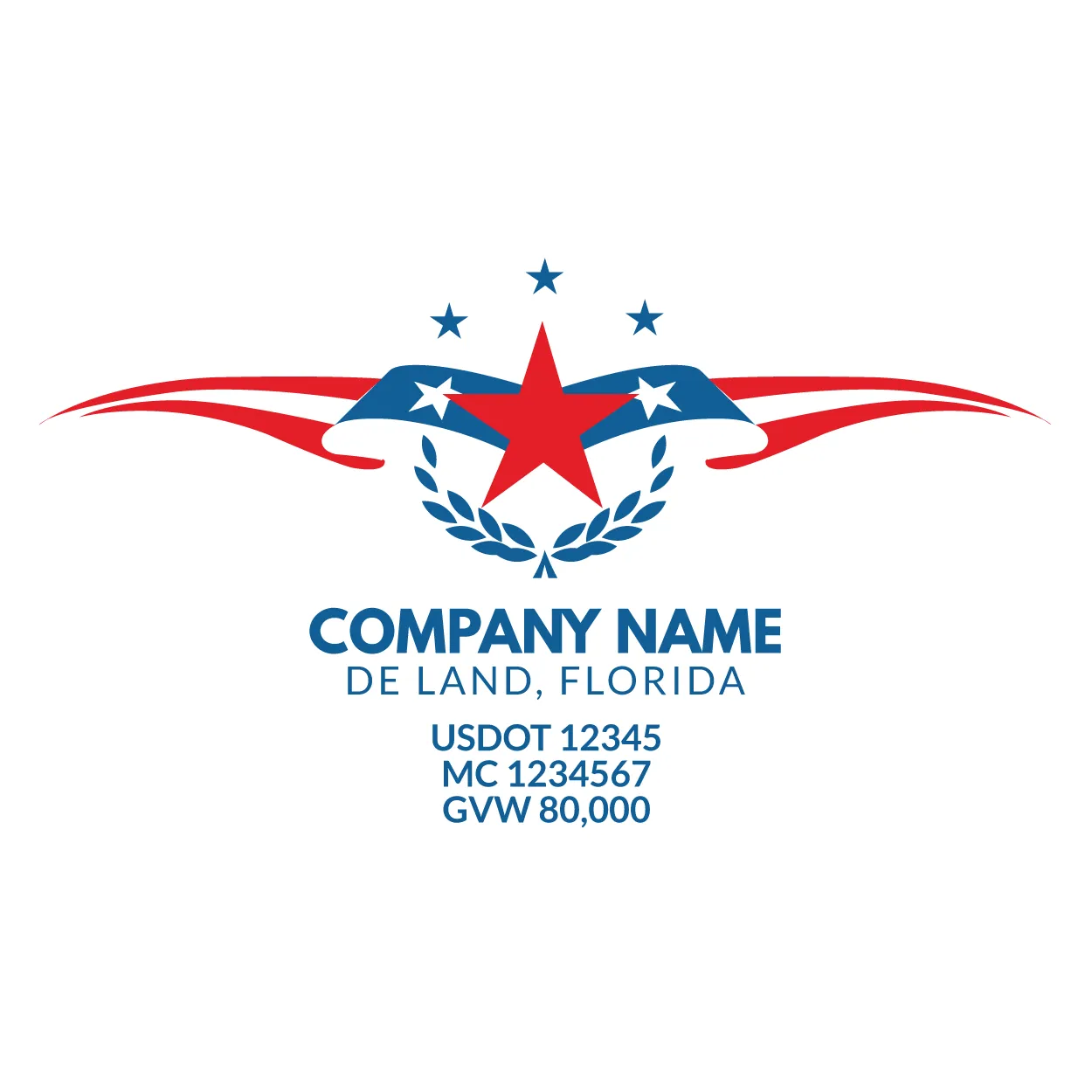 Company Name Truck Door Decal (USDOT), 2 Pack