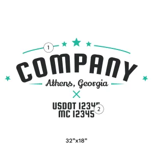 Company Name Truck Door Decal (USDOT), 2 Pack