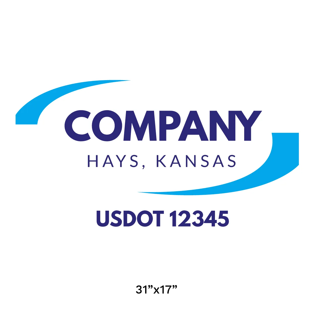 Company Name Truck Door Decal (USDOT), 2 Pack