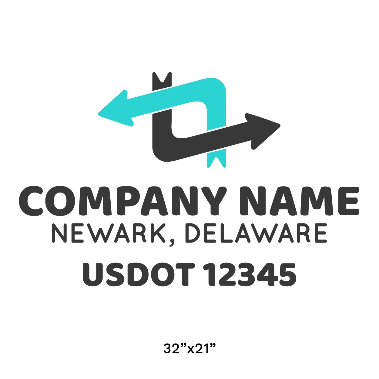 Company Name Truck Door Decal (USDOT), 2 Pack