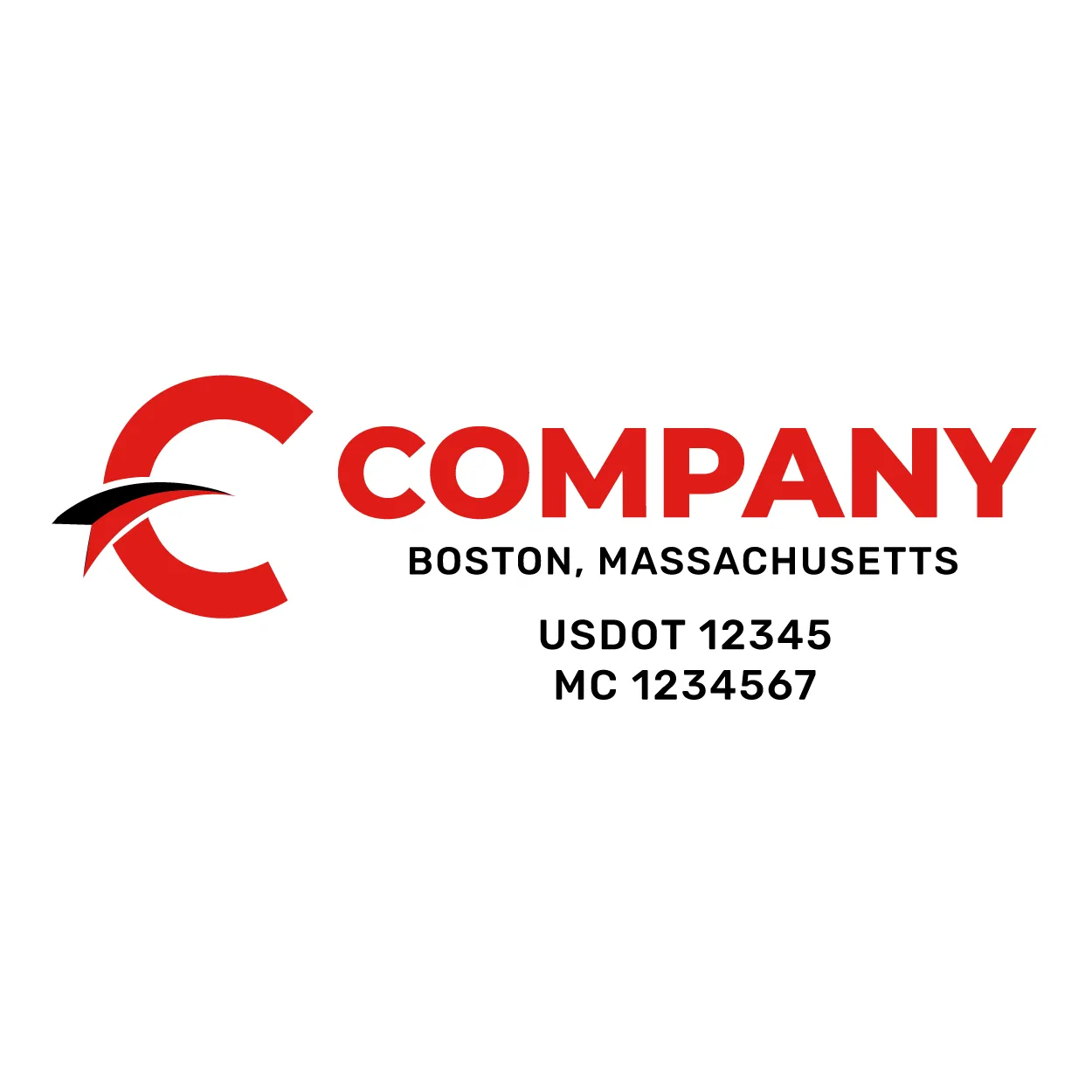 Company Name Truck Door Decal (USDOT), 2 Pack