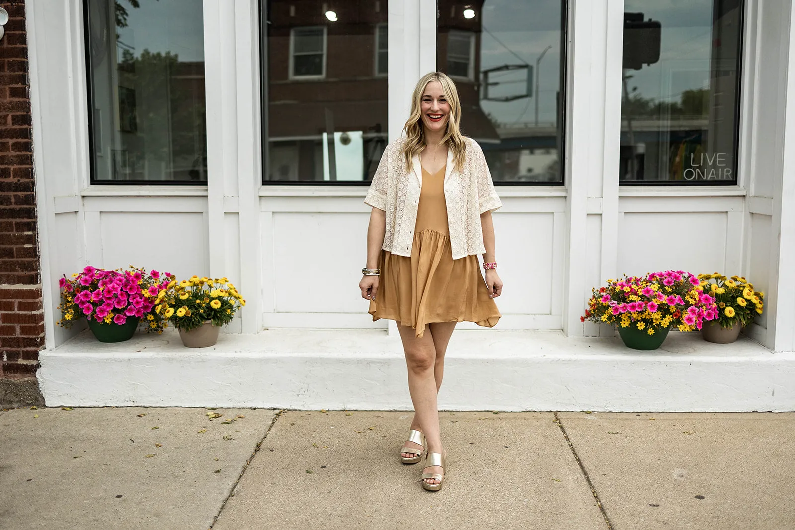 coreen dress in camel