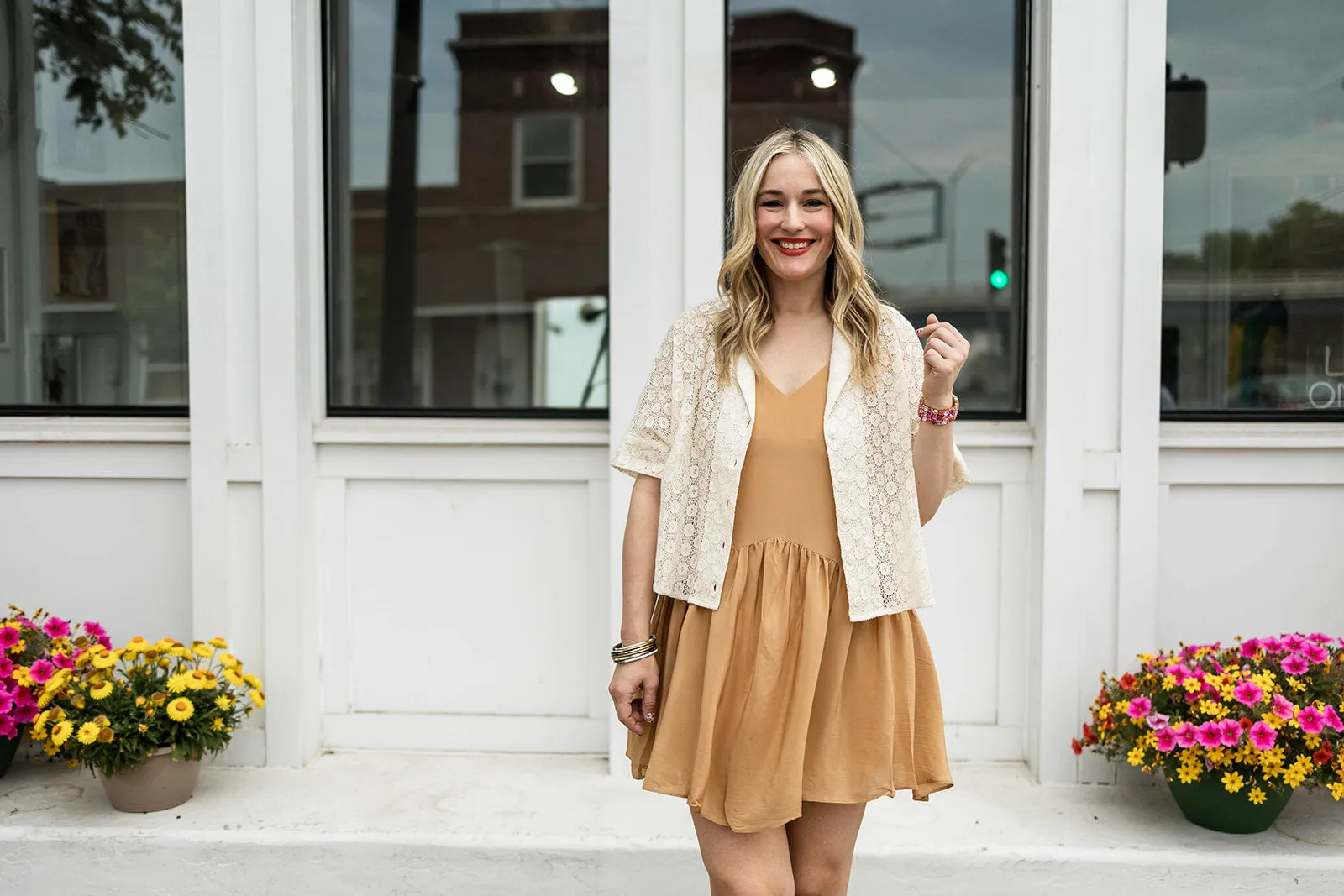 coreen dress in camel
